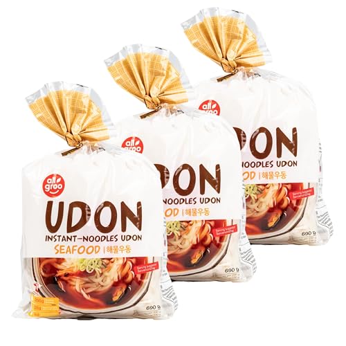 3er Pack Original asiatische Udon Instant-Nudeln 'Seafood/Meeresfrüchte' - Asia Noodles für Miso-Suppe - Instantnudeln würzig, aromatisch typisch asiatisch
