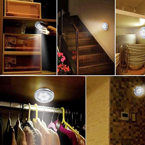 Kohree Motion Sensor Light, LED Night Light, Closet Light, Battery-Operated Stick-Anywhere Wall Light, Great for Hallway, Closet, Stairs, Bathroom, Nursery-with Free 3M Adhesive Pads 4 Packs