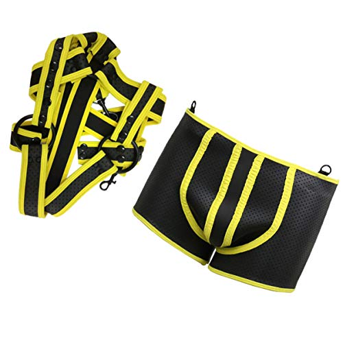 ARTIBETTER 1 Conjunto Punk Cinto de Arnês Corporal Acessórios de Couro Roupas Cosplay para Uso Mascu