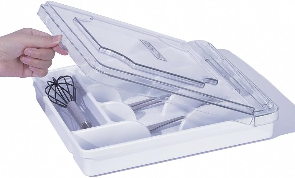 Amazon.com - Lifewit Silverware Organizer with Lid, Covered Utensil ...
