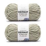Bernat Forever Fleece Matcha Yarn - 2 Pack of 280g/9.9oz - Polyester - 6 Super Bulky - 194 Yards - Knitting/Crochet
