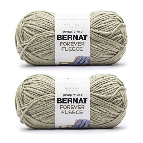 Image of Bernat Forever Fleece Matcha Yarn - 2 Pack of 280g /9.9oz - Polyester - 6 Super Bulky - 194 Yards - Knitting /Crochet