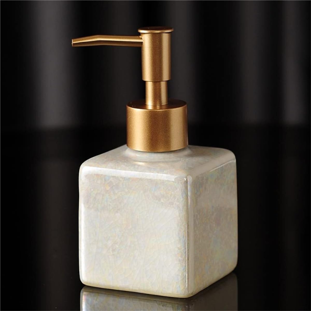 Rellenable Dispensador De Jabón Líquido De Cerámica Ice Crack Dispensador De Desinfectante De Manos Decorativo Fácil Llenado