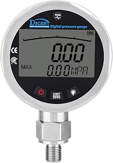 Digital Hydraulic Pressure Gauge + 3.15 Stainless Steel Digital Hydraulic Pressure Gauge 400BAR 0‑40Mpa 5800PSI with G1/4 Connector Gauge, 10000PSI 0-40Mpa Tester