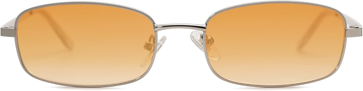 SOJOS Small Trendy Rectangle Sunglasses Womens Mens, Retro 80s 90s Y2k Chic Narrow Thin Skinny Sunnies SJ1187