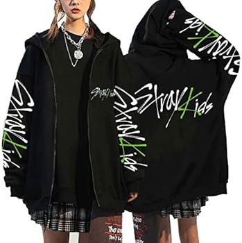 EAPHROWER Heren Womens Kpop Stray Kids MANIAC Y2K Zip Up Hoodie