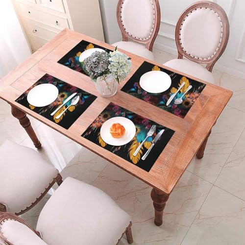 Set de table lavable en PVC résistant à la chaleur tressé lot 4 - 7