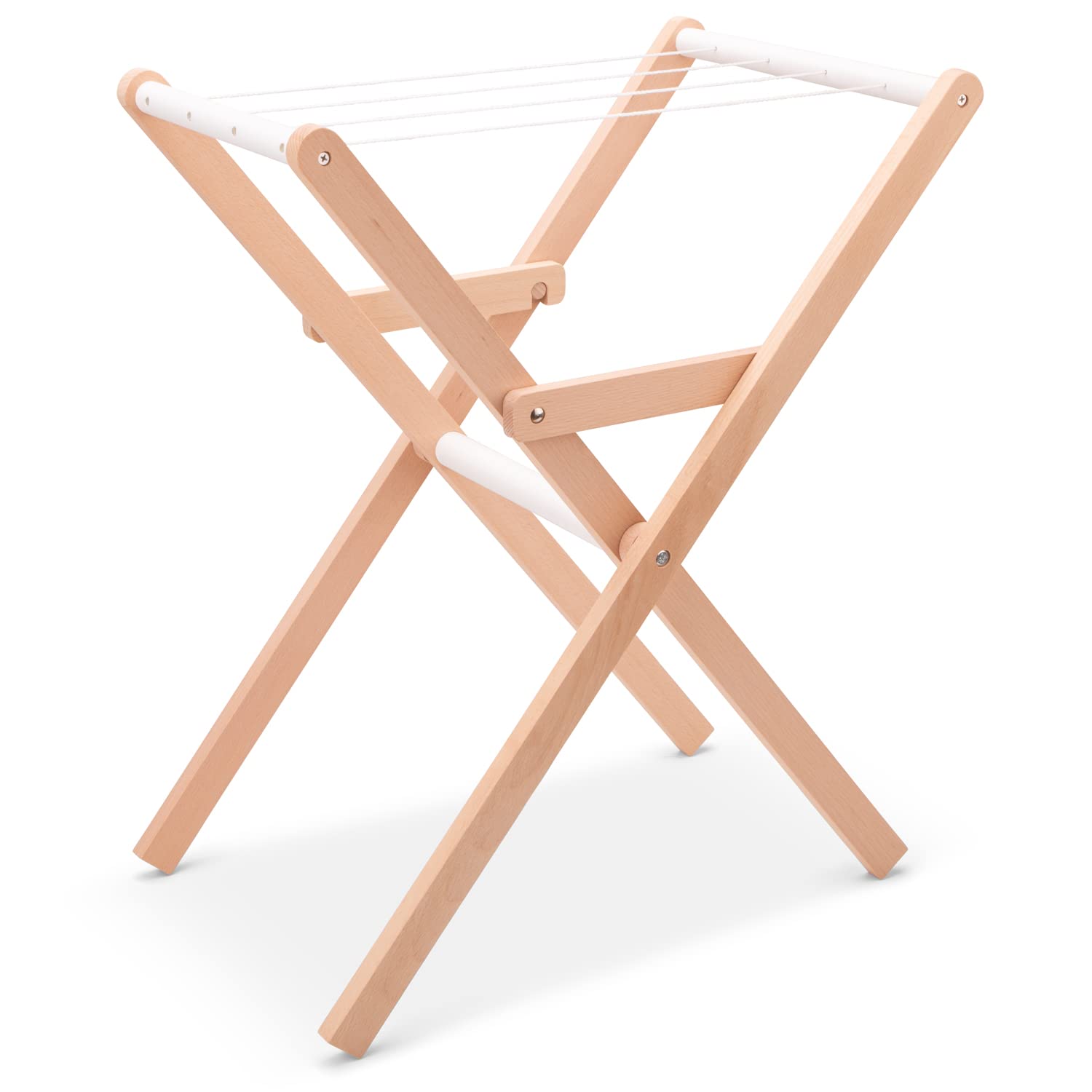 Woet® Tendedero de Juguete de Madera para Niños - Accesorio de Colada de Imitación - Juguete del Hogar de Imitación - A Partir de 3 Años