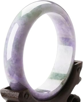 Purple Jade Bangle Bracelet for Women Natural Old Pit Violet Jade Bangle Chinese Genuine Lavender Jadeite with Certificate Size 54mm