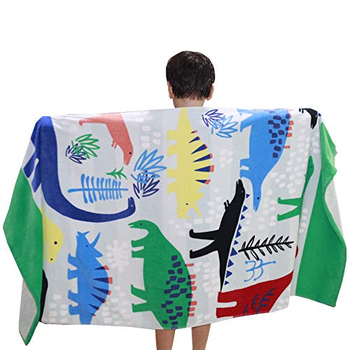 Wowelife Dinosaur Upgraded Bath Towel Kids for Bath, Pool and Beach, 100% Cotton