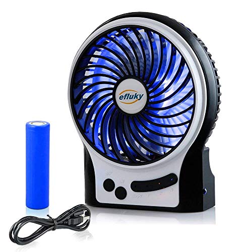 Efluky - Mini ventilatore USB, ricaricabile, 3