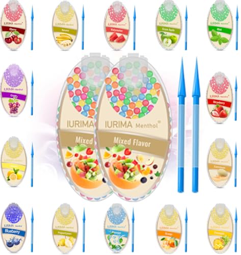 IURIMA bille cigarette Capsules 200 | bille menthol cigarette -goût inoubliable | Insertion facile pour une expérience de filtre menthol DIY (MÉLANGER)