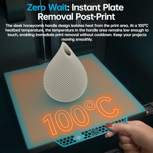 Image of BIQU CryoGrip Pro Glacier Build Plate for Centauri Carbon 3D Printer | Double-Sided Fine Textured Spring Steel Sheet, Firm Adhesion, 260x286.5mm, 1 Piece