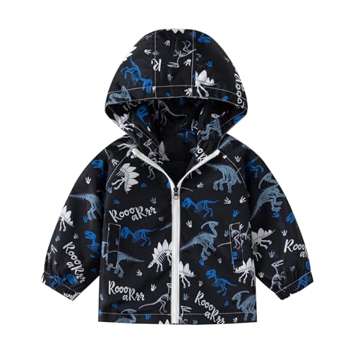Mud Kingdom Little Girls Boys Cute Hooded Jacket Cartoon Animals Zipper Outerwear
