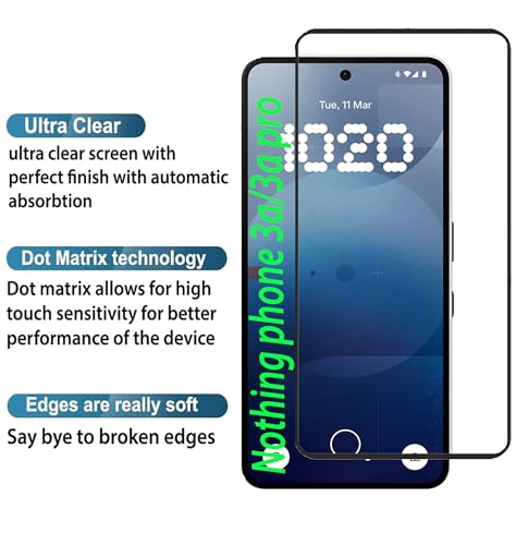 Image of Tempered Glass Screen Protector Guard Compatible For Nothing Phone 3A 5G / Phone 3A Pro 5G (6.77 Inch, Pack of 1) | Edge-To-Edge Protector Coverage With Easy To Installation Kit