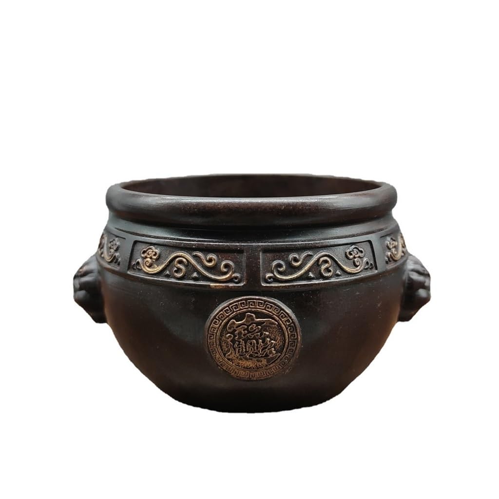 Quemador de Incienso Quemador de Incienso cilíndrico de Cobre Antiguo de latón, Decoraciones de Cobre y Metal, Quemador Artesanal de Incienso Porta Incienso