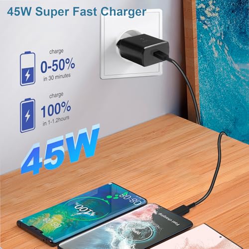 45W USB C-Oplader Snellader, Super Fast Charger Voedingsadapter met 2 m 5A Oplaadkabel Snellaadkabel voor Samsung Galaxy S25 S24 S23 S22 Ultra/Plus S21 S20FE Note10+, A72 A55 A54 A53, Tab S9 S8 S10 - Afbeelding 4