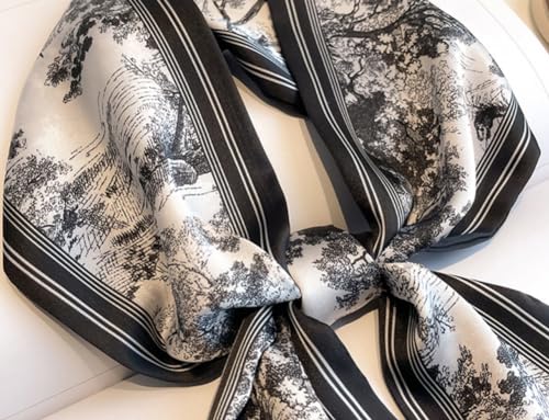 JERLA Mulberry Silk Like Head Scarf Hair band Ribbon Women's Fashion Neck Satin Scarfs for Bag Hair handbag Scarves3