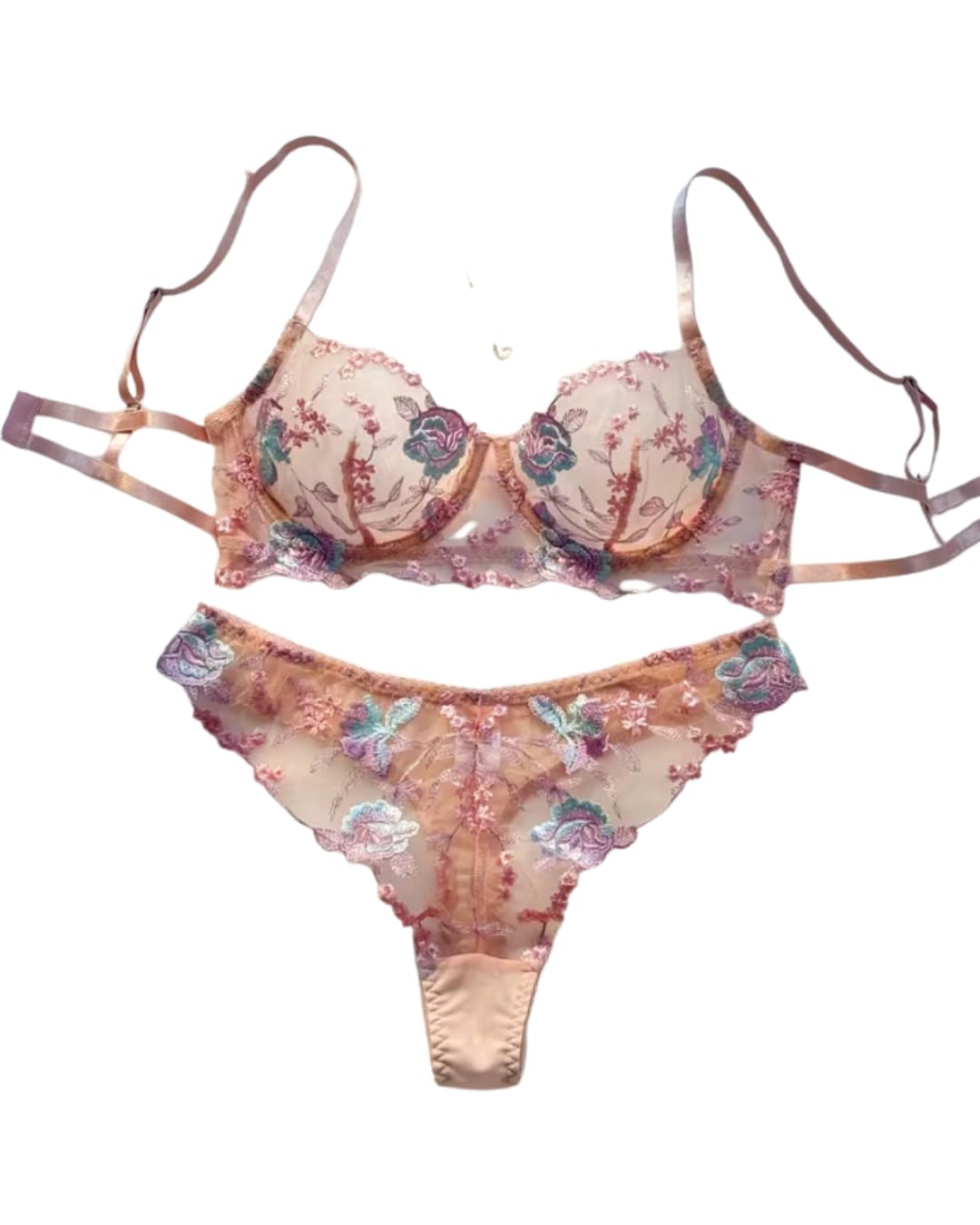The Blush Botanica Embroidered Lingerie Set-image-7