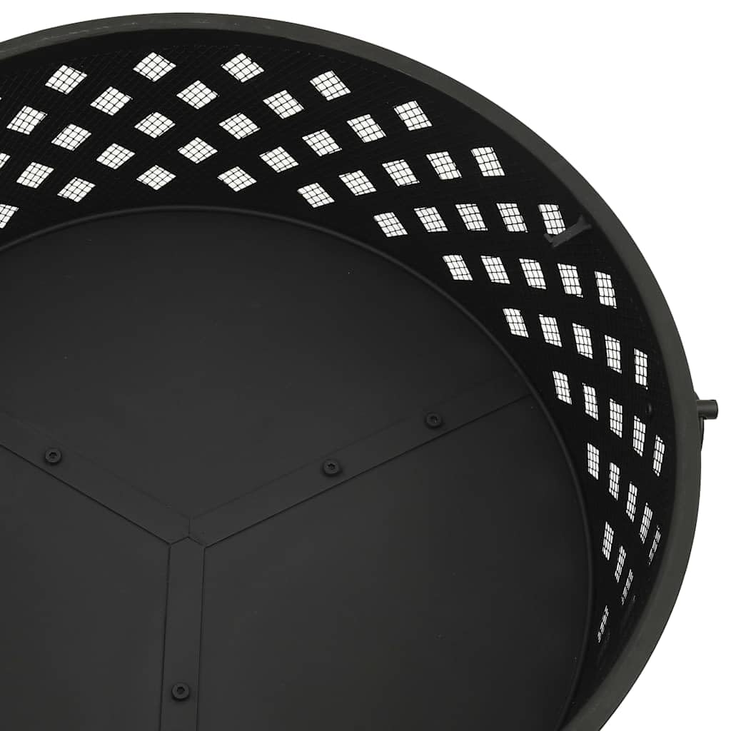 Braciere in Acciaio Nero 68 cm con Attizzatoio