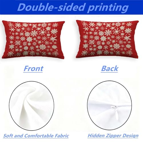 Fundas Cojines 40x60cm Evita Desgaste con Terciopelo Doble Cara para Almohada Sofá Rojo 4