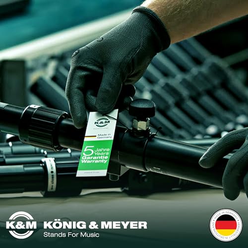 K&M Konig & Meyer 21080.500.55 Tripod Microphone Stand w/Telescoping Boom | Clutch Height Adjustment | Soft-Touch Lock | Folding Leg Design | Zinc Die-Cast Base | German Made | Black by K&M - Image 4