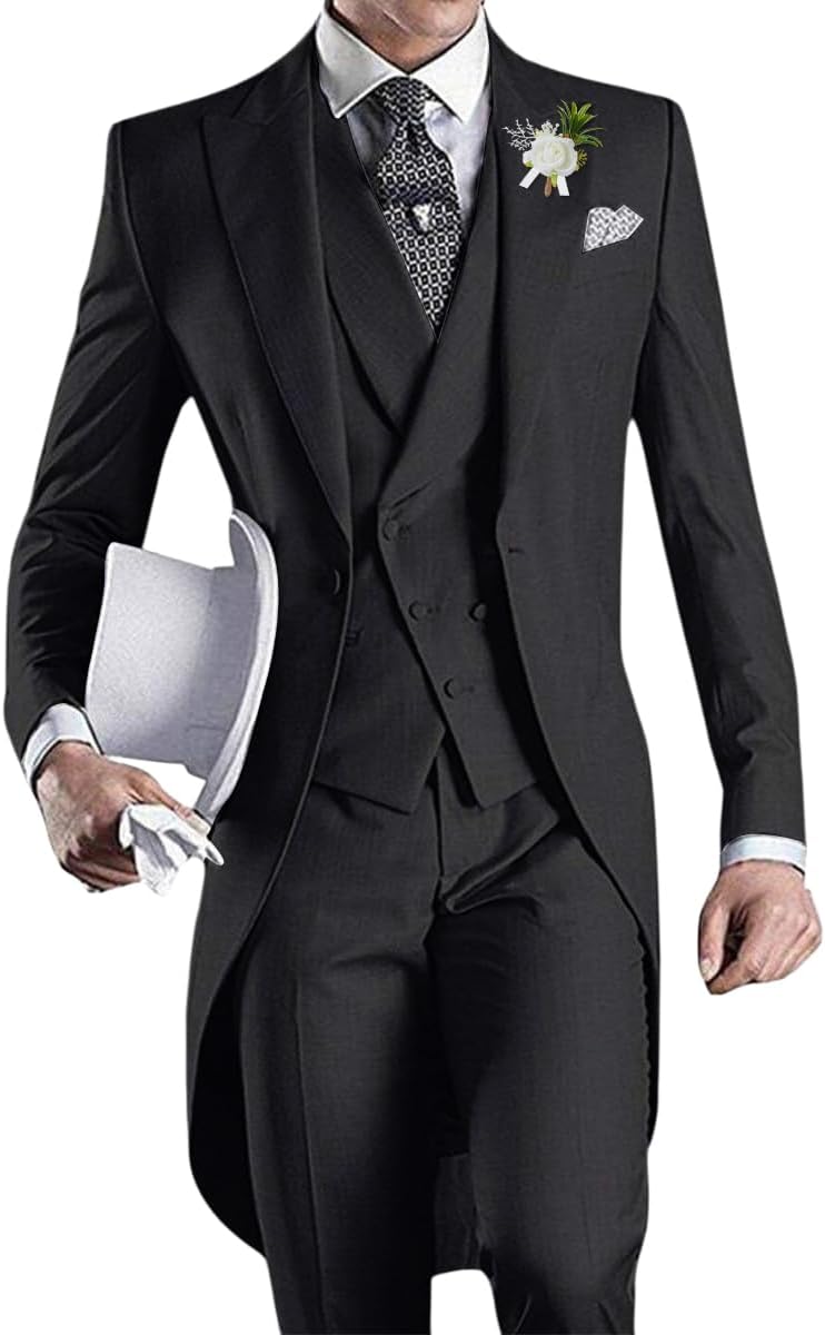 ProPoFol Boys Tailcoat Suit Set,3 Piece Boy Tuxedo Slim Fit Suits for Kids for Wedding Prom Performance Concert Casual - Image 4