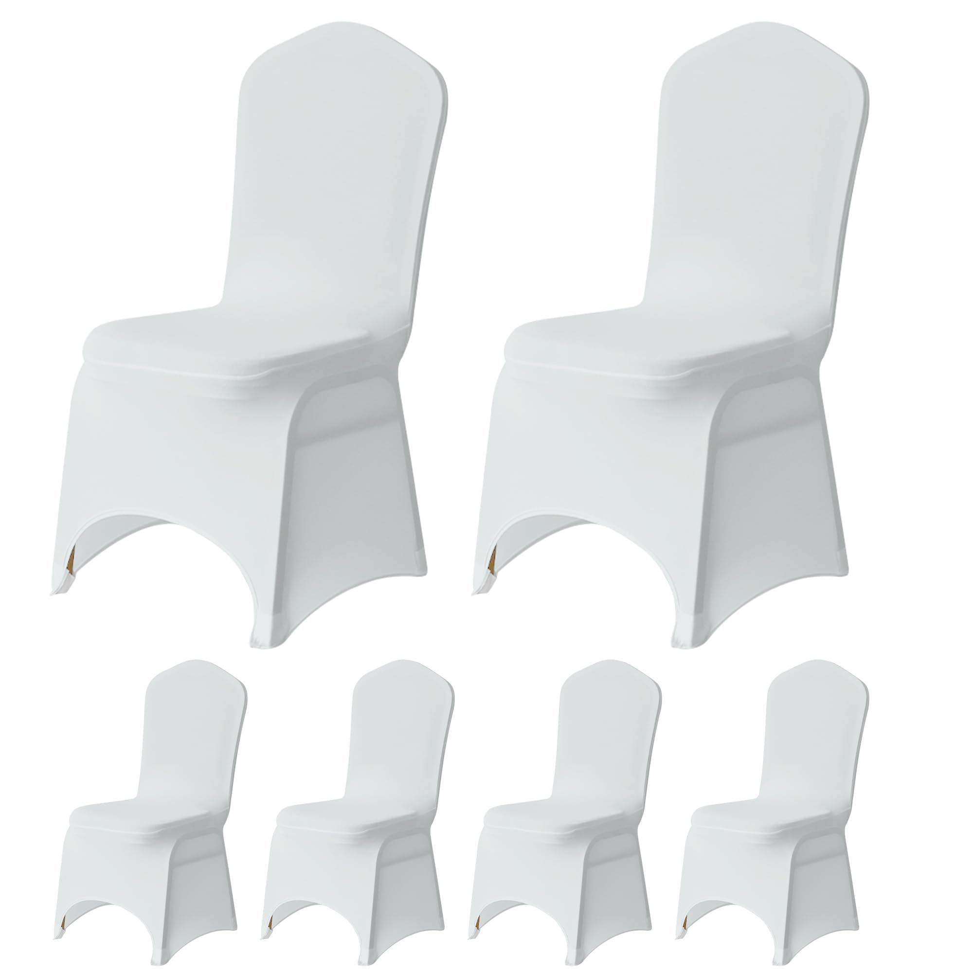 Trimming Shop 8pcs White Chair Covers Universal Fit Stretch Slipcovers