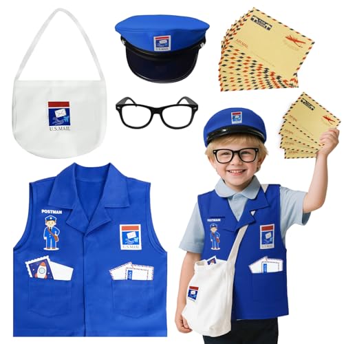 Disfraz niño cartero set uniforme postal miniatura 1