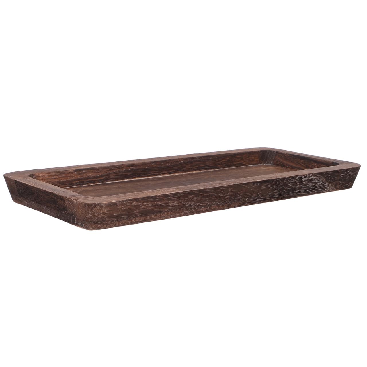 Bandeja rectangular de madera rustica para decorar la mesa de entrada y servir aperitivos