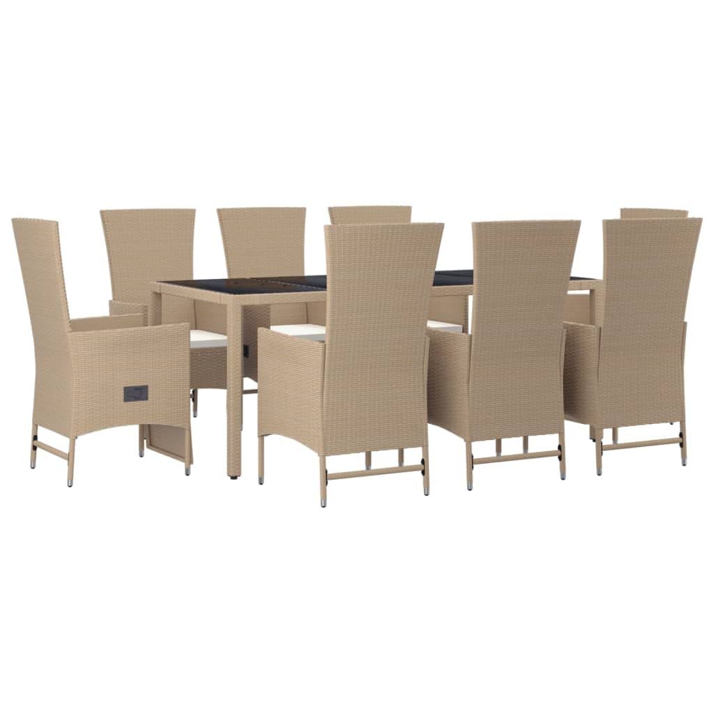 Juego de muebles de jardín de ratán de polirratán de color beige, diseño modular con marco de acero pulverizado, respaldo ajustable, hasta 110 kg