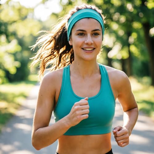 Image of DRESHOW 6 Pack Yoga Sports Headbands for Women Elastic Non-Slip Headbands Running Workout Hair Bands