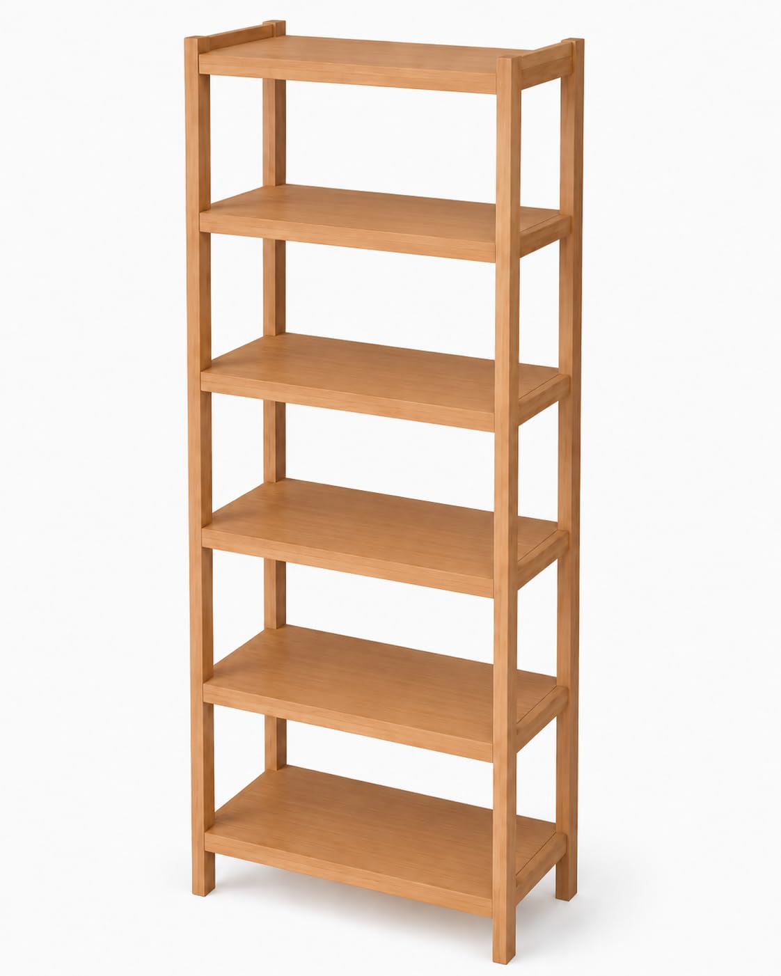 Scaffale in legno di faggio a 6 ripiani, 213 x 70 x 33 cm, scaffale in legno a due pezzi, fino a 50 kg per ripiano, per dispensa, cantina, garage, ripostiglio