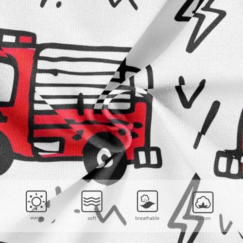 Toddler Briefs, Cartoon Fire Trucks Cotton Underwear Girls, 2T–8 Years3