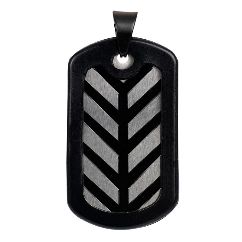 Colgante para hombre iXXXi Men de diseño de rayas negro mate el regalo ideal para novio