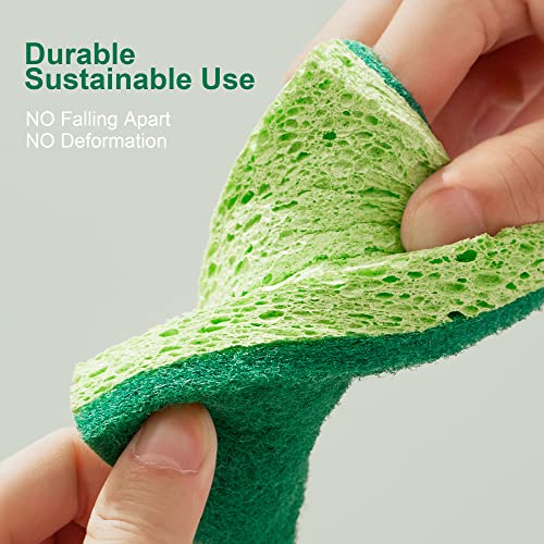 Image of JOYMOOP Clean Sponges,Dual-Sided Non-Scratch Soft Scrub Dish Sponge, Safe for Non-Stick Cookware, Kitchen and Household Cleaning, Pack of 6 Scrubbing Sponges