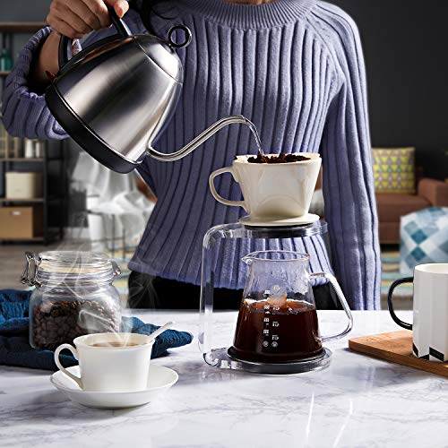 Electric Kettle, AICOK Electric Gooseneck Kettle, Pour Over Kettle for Coffee or Tea, 1L Fast Heating Stainless Steel Water Kettle with Boil Dry Protection & Automatic Shutoff, 1000W - Thumbnail 2