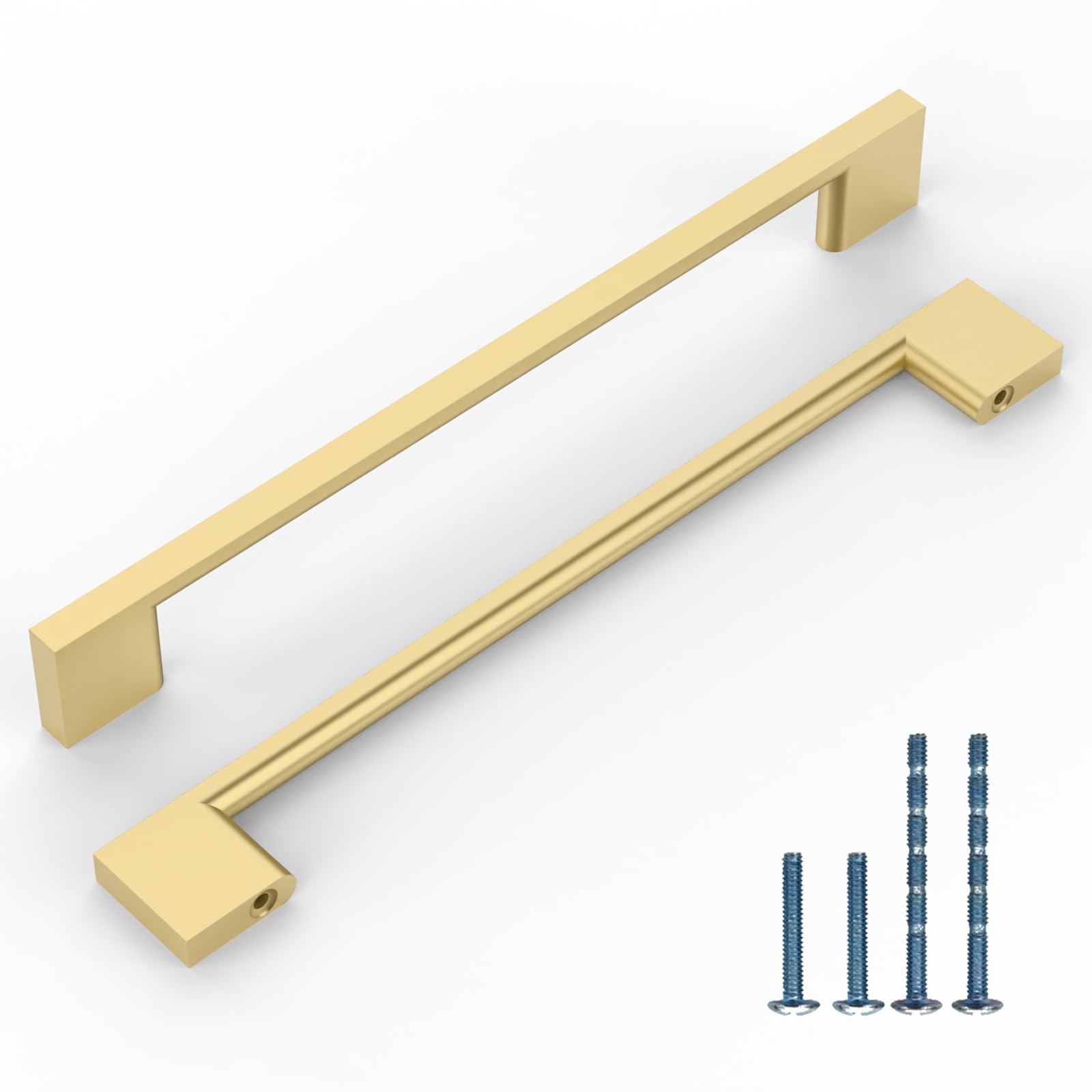 KNOKLOCK 10 Pack 6.3 Inch(160mm) Kitchen Cabinet Handles Brushed Gold Cabinet Pulls Kitchen Cabinet Hardware Drawer Pulls for Cupboard Wardrobe