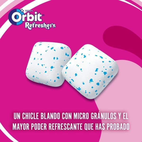 Orbit Refreshers Bubblemint – Chewing Gum Senza Zucchero, Aroma Frutta & Menta, 12 Confezioni da 8 Pezzi (Totale 214,8 g)