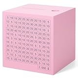 LMSNE Savings Challenge Money Bank, Wooden Cash Saving Box with $2000 Goal, Piggy Bank for Kids and Adults (Pink)
