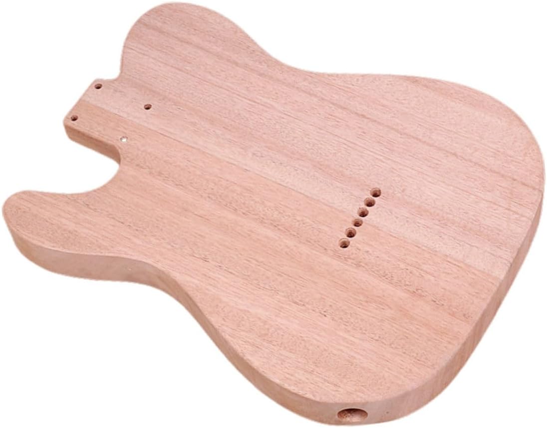 Generic Unfinished Tl Style Electric Guitar Body Blank Wooden Barrel DIY Replacement Part with Pre-drilled Neck and Wire Path for Guitar Beginners and Enthusiasts
