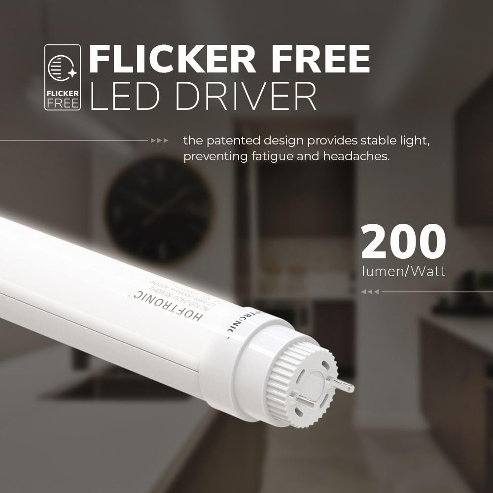 HOFTRONIC - LED T8 Röhre 120cm 18 Watt 3600 Lumen 200lm/W Super Bright T8 G13 LED Leuchtstoffröhre Flimmerfrei 6000K Kaltweiß Tube Röhrenlampe Lebensdauer: 100.000 Brennstunden - 10 Jahre Garantie