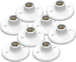 Kit 8 Plafon Branco Simples bocal E-27 bivolt 110/220 |DEPARTAMENT STORE