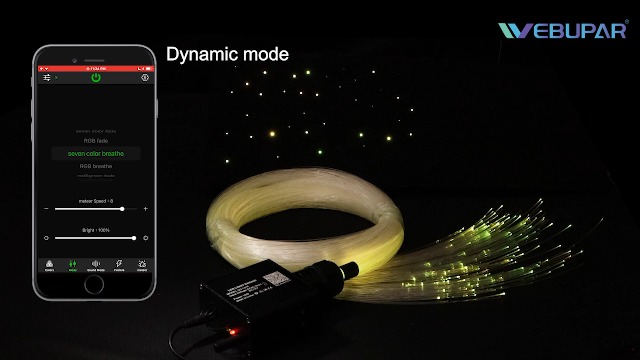 Image of 16W Car Home Starlight Headliner Kit, Twinkle & Sound Activate RGBW Fiber Optic Lights with APP & Remote Control, Star Lights for Ceiling Decoration, 600 pcs 9.8ft