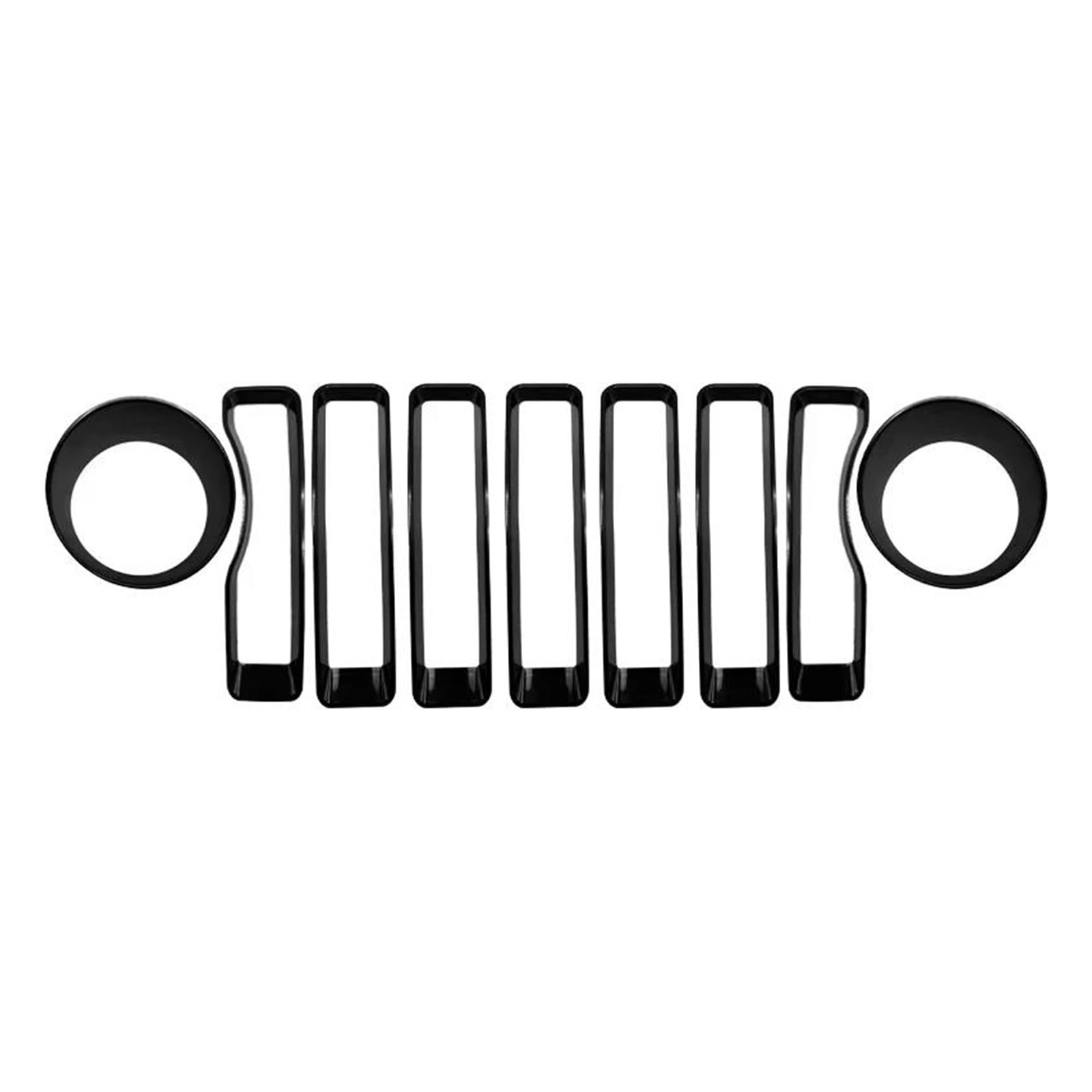 Insertado de rejilla Jeep Wrangler JL 2018-2022 con marco de luz frontal y malla de capó 5