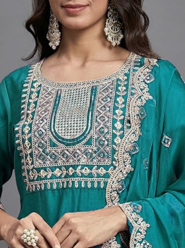 Image of Florely Women's kurti set for woman | kurta sets for woman | Cotton Kurta Set for Women | Embroidered Kurta Set for Women | Kurta Set with Pant Dupatta | 3 Piece Kurti Set | trending kurta women 2026