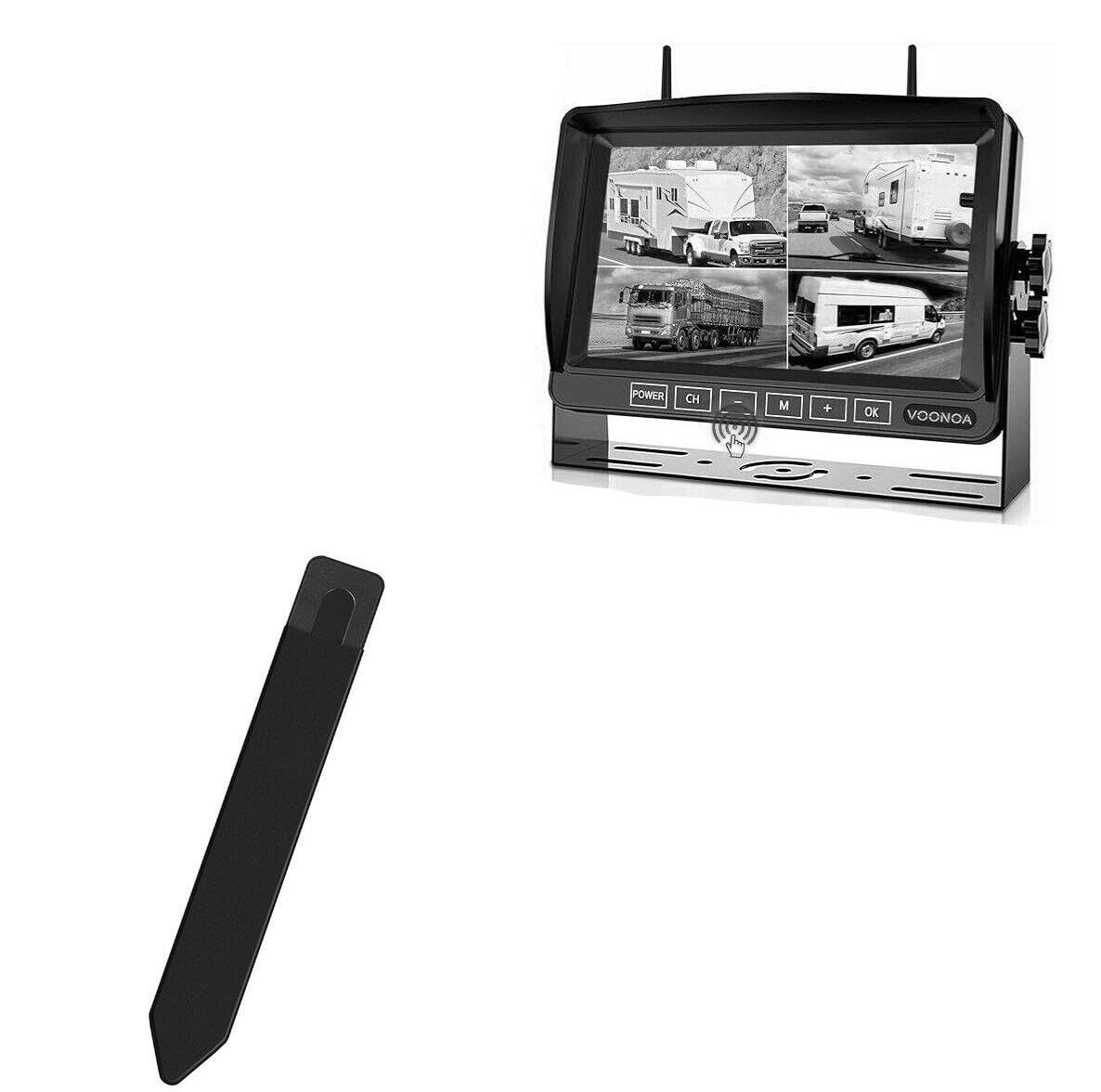 BoxWave Stylus Pouch Compatible with Voonoa Wireless RV Camera System (7 in) - Stylus PortaPouch, Stylus Holder Carrier Portable Self-Adhesive - Jet Black