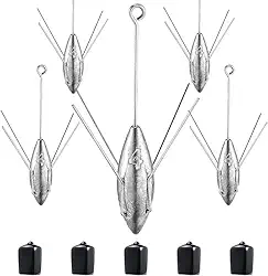 5 Peças De Pesos Pesca Sputnik Sinker 3 Oz E 4 Para Surfe Areia Do Mar Oceano, Chumbo Com Garras Aço Inoxidável, Ideais Praia Chumbadas Água Salgada (5 2 Oz)