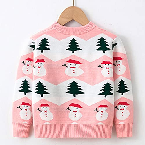 Toddler Boys Girls Knitted Sweater Baby Long Sleeve Pullover Sweaters Xmas Tree Snowman Print Knitwear2
