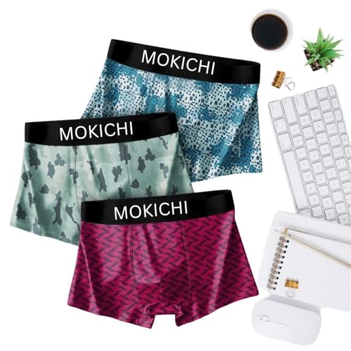 Image of Men's Microfiber Printed Boxer Briefs for Men | Ultra Soft Breathable Stretch Trunks | Moisture Wicking Comfort Fit Innerwear | Elastic Waistband | Assorted Prints | Pack of 3